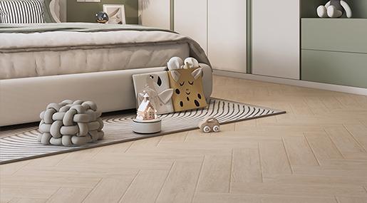 浅色人字拼木纹砖，是温柔感的良配！